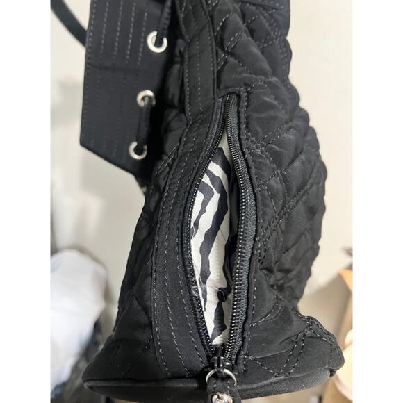 Vera Bradley Black Quilted Bucket Drawstring Bag - Picture 6 of 6